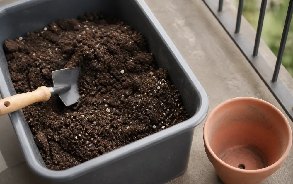 Restored balcony soil